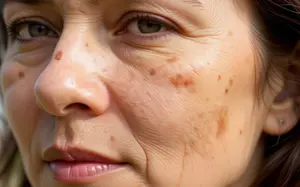 Woman with age spots.