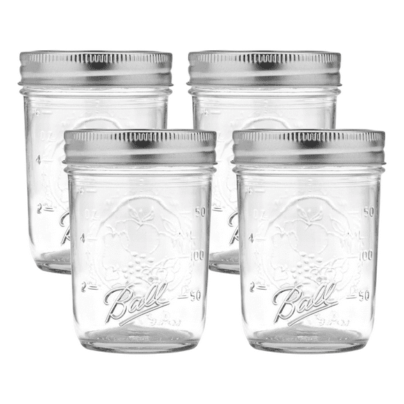 8 oz. ball jars with lids.
