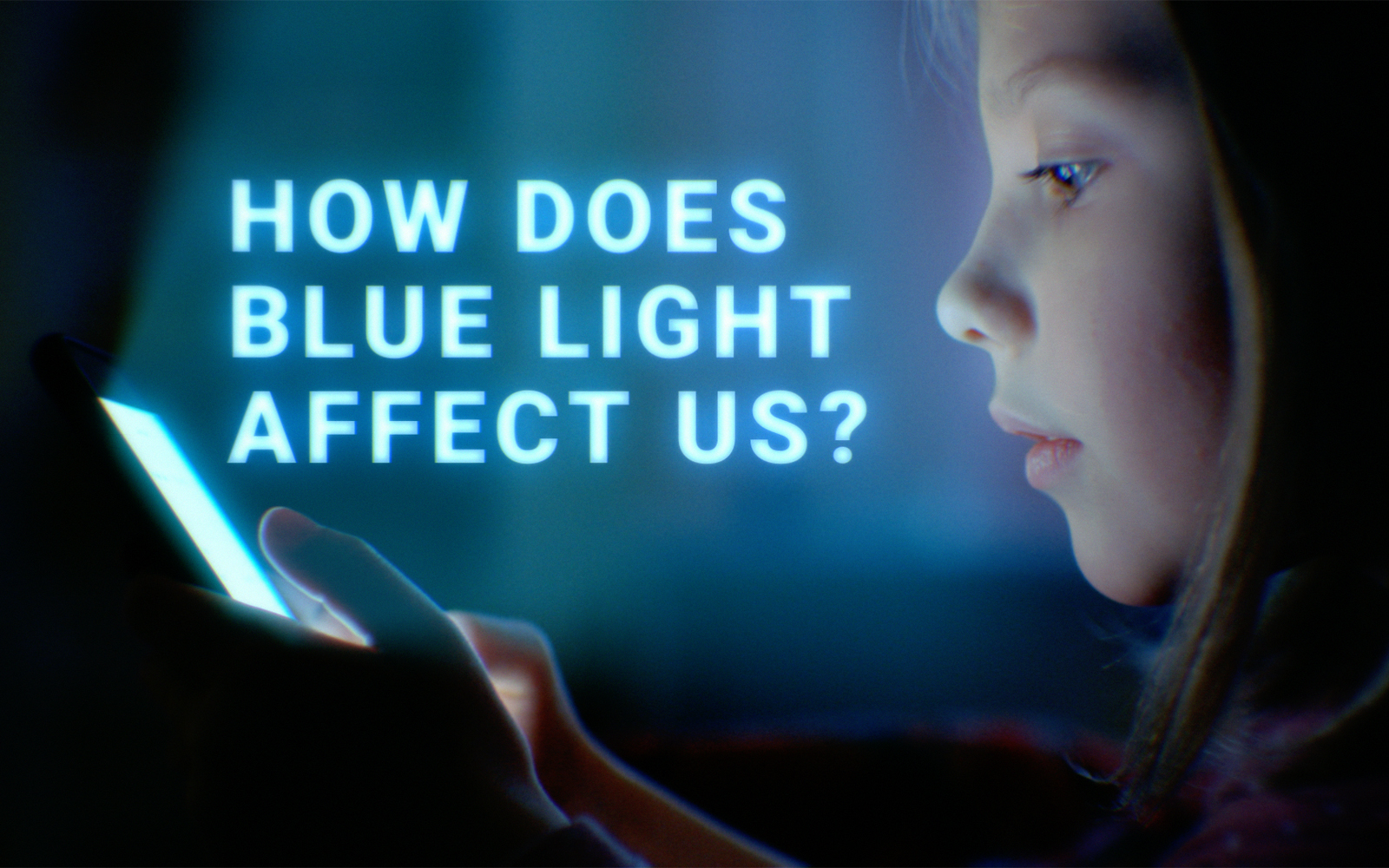 Child being exposed to blue light.