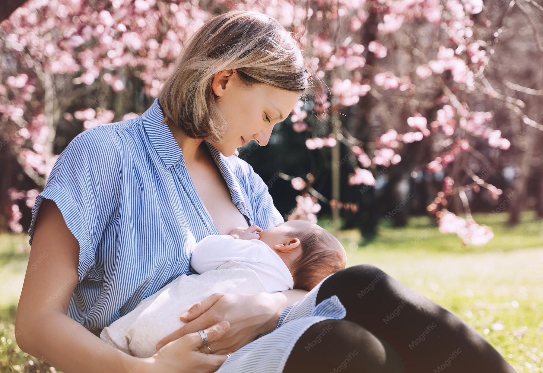 Feeding a baby breast milk helps to feed the beneficial microbes. Feeding a baby breast milk helps to feed the beneficial microbes.