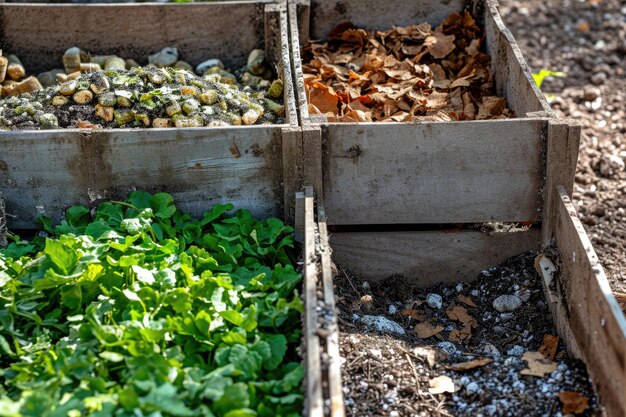 Carbon and nitrogen composting material.