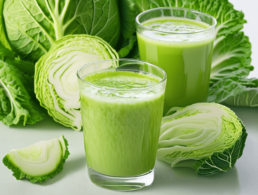 Cabbage juice is lower in oxalates.