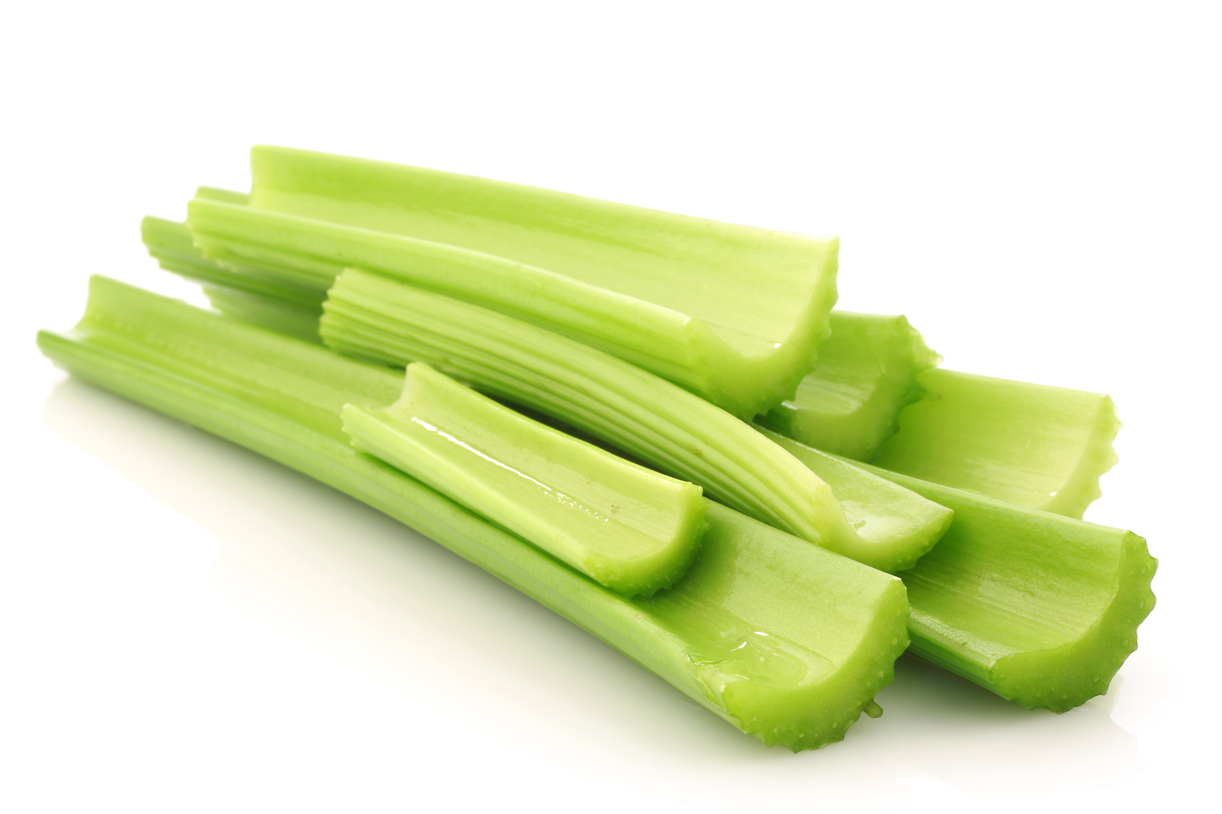 Celery stalks without leaves are moderately low in oxalates.