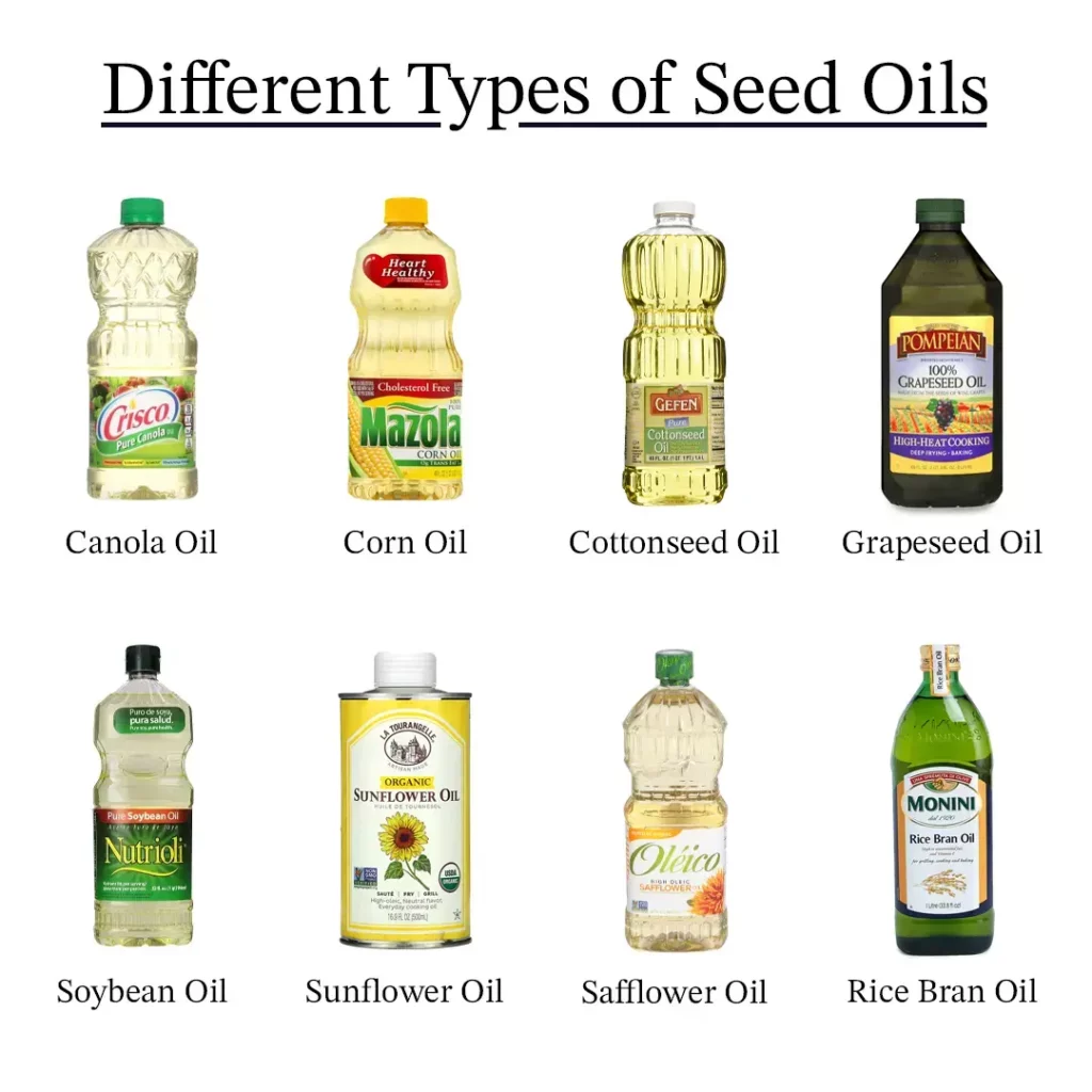 Different types of seed oils.