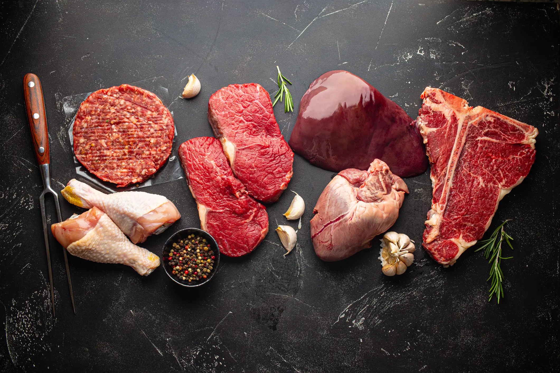 Fresh meats and organ meats contain vitamin C.