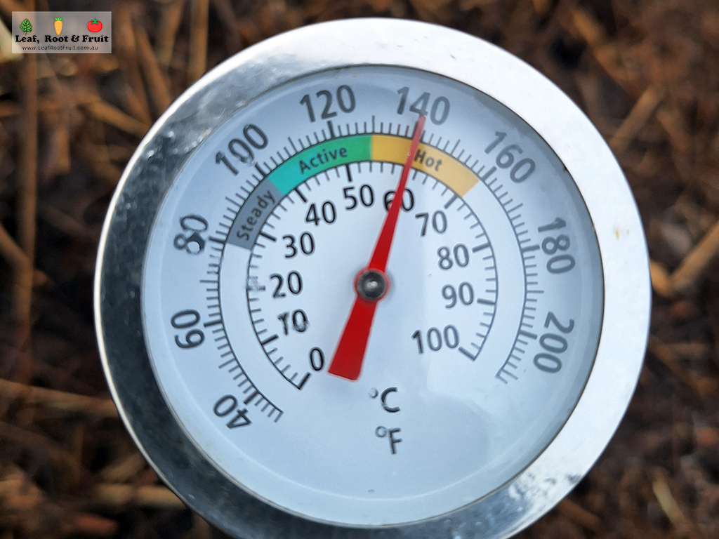 Hot compost temperature.