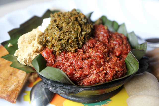 Kitfo is a spicy raw meat dish from Africa.