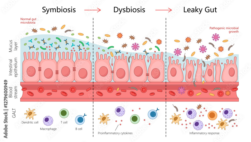 Beneficial microbes are needed for a strong gut. Beneficial microbes are needed for a strong gut.