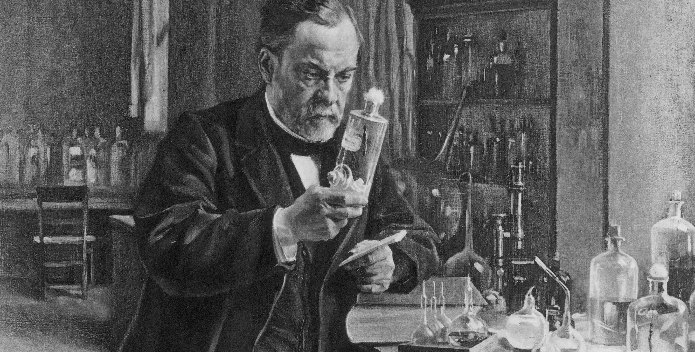 Louis Pasteur in the lab.