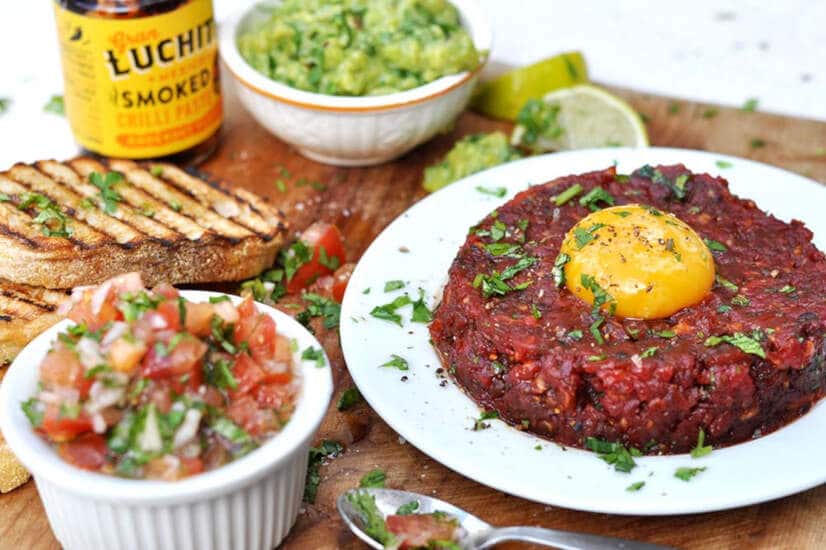 Mexican style steak tartare.