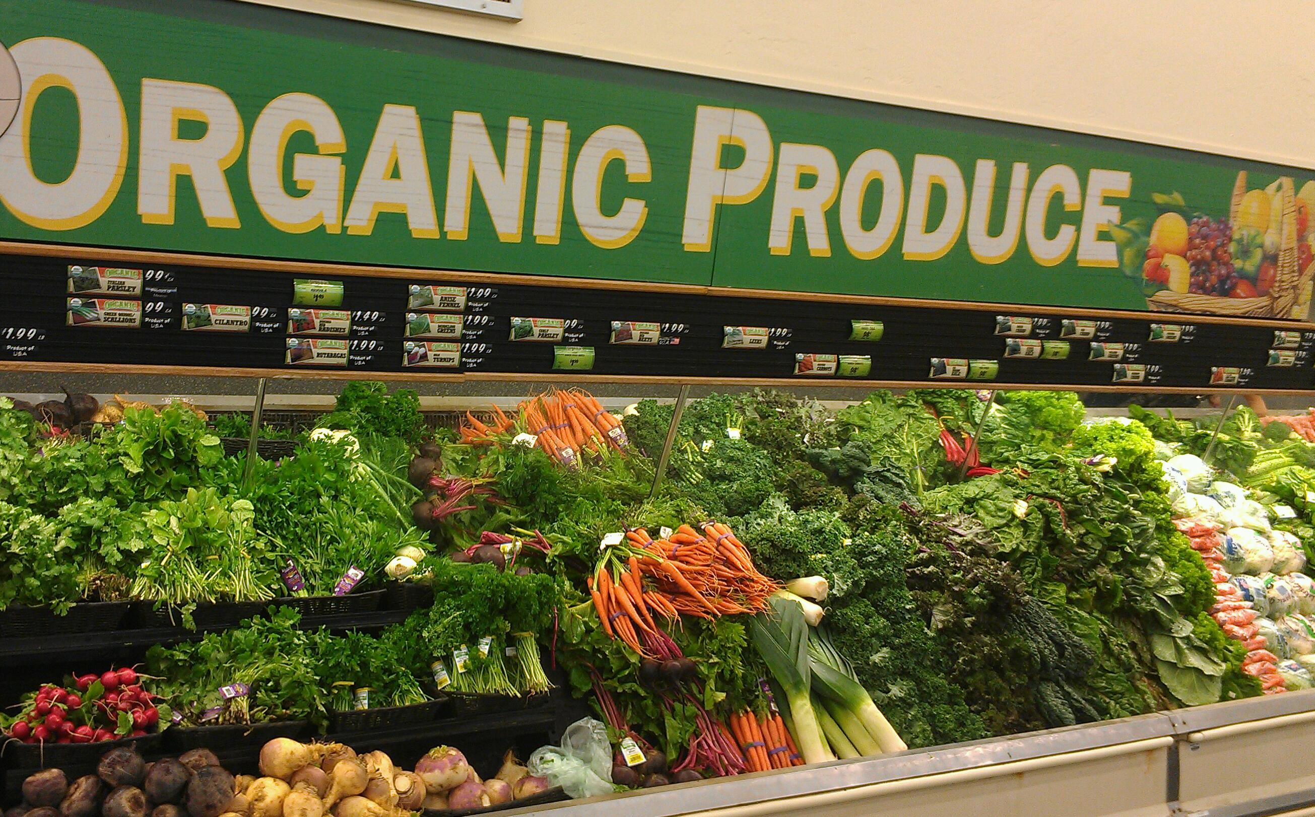Organic produce at stores should be free of toxic chemicals.