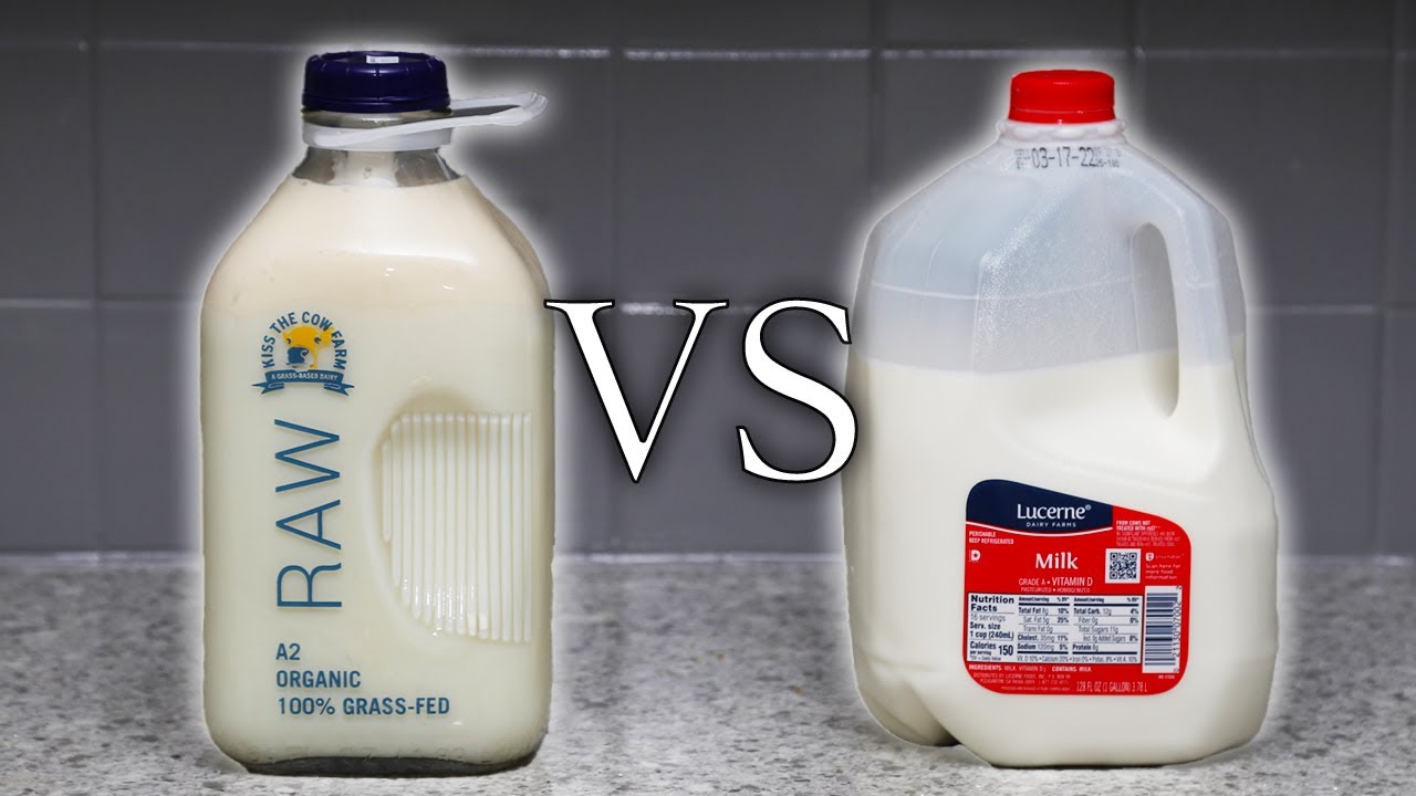 Raw milk vs pasteurized milk.