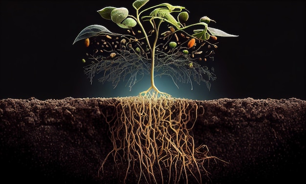 Plant grown in fertile soil.