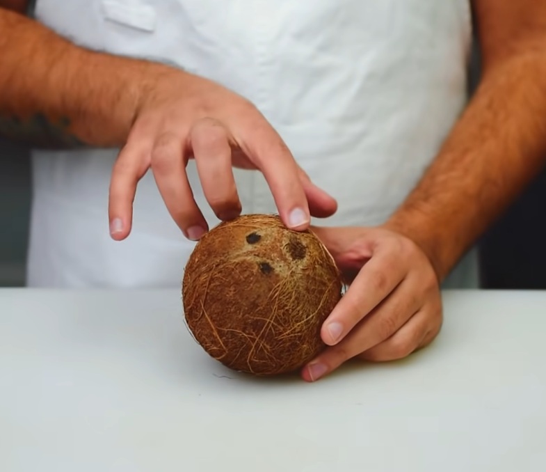 Coconuts have 3 coconut eyes and one of them is always easier to penetrate.