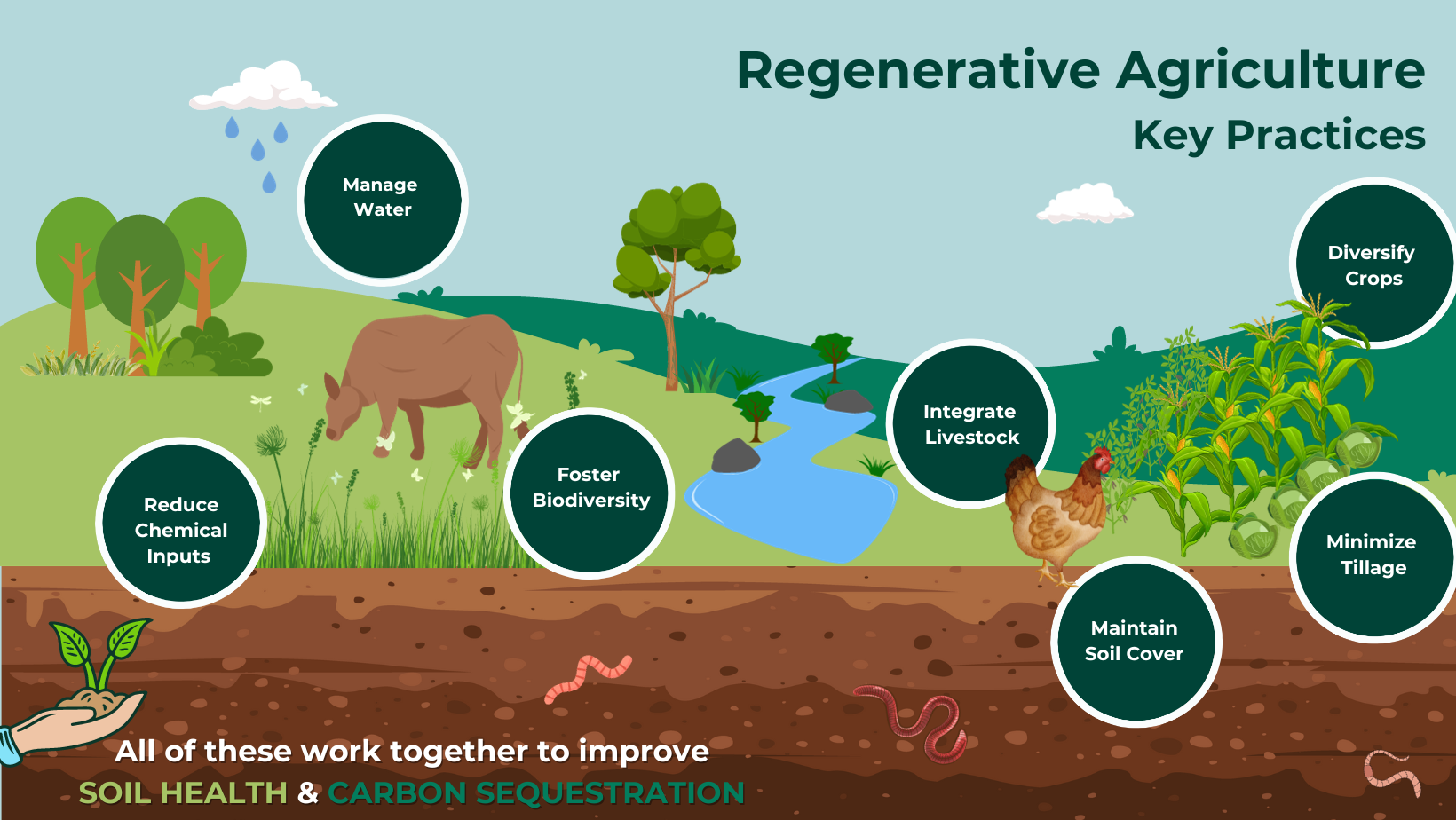 Regenerative agriculture practices.