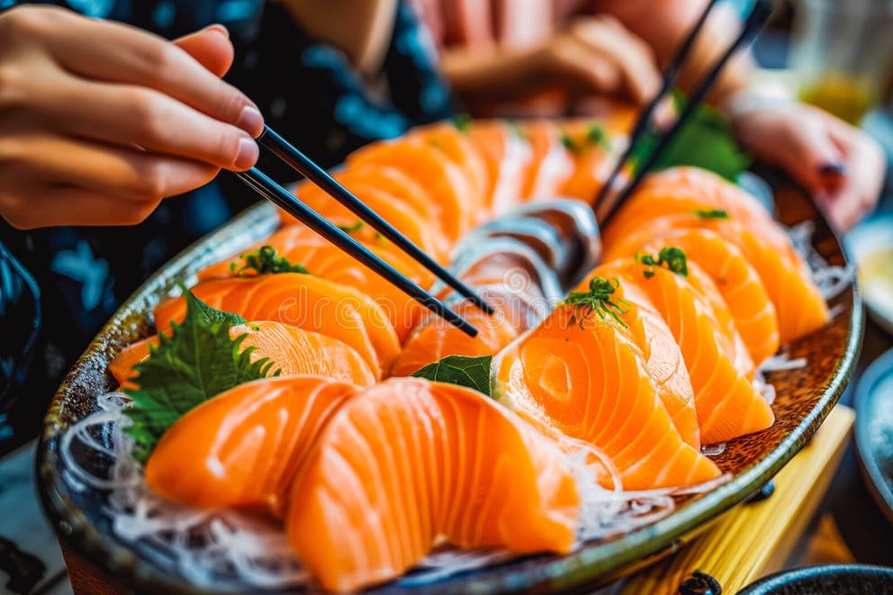 Wild salmon sashimi. Wild salmon sashimi.