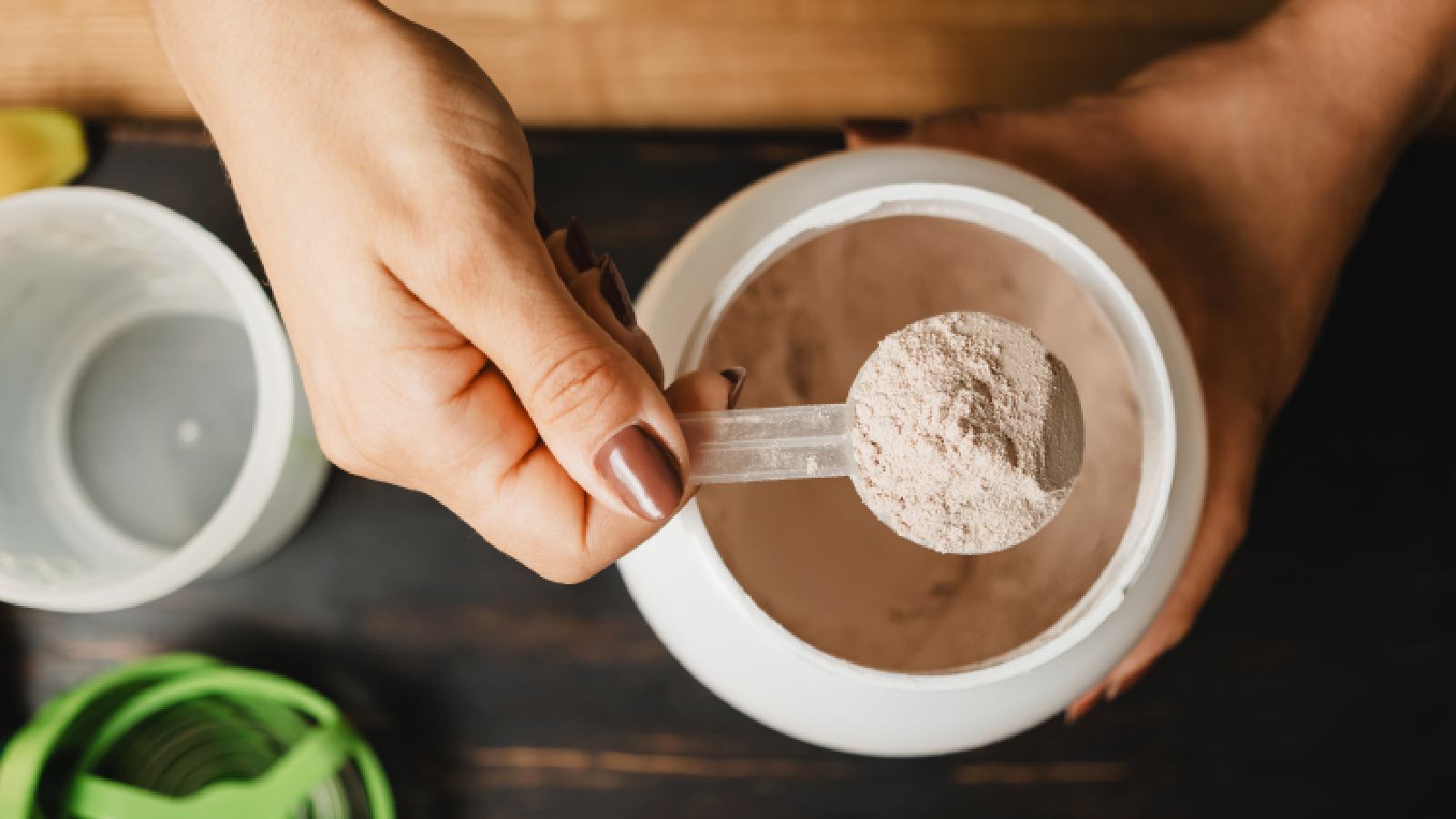 Scoop of protein powder.