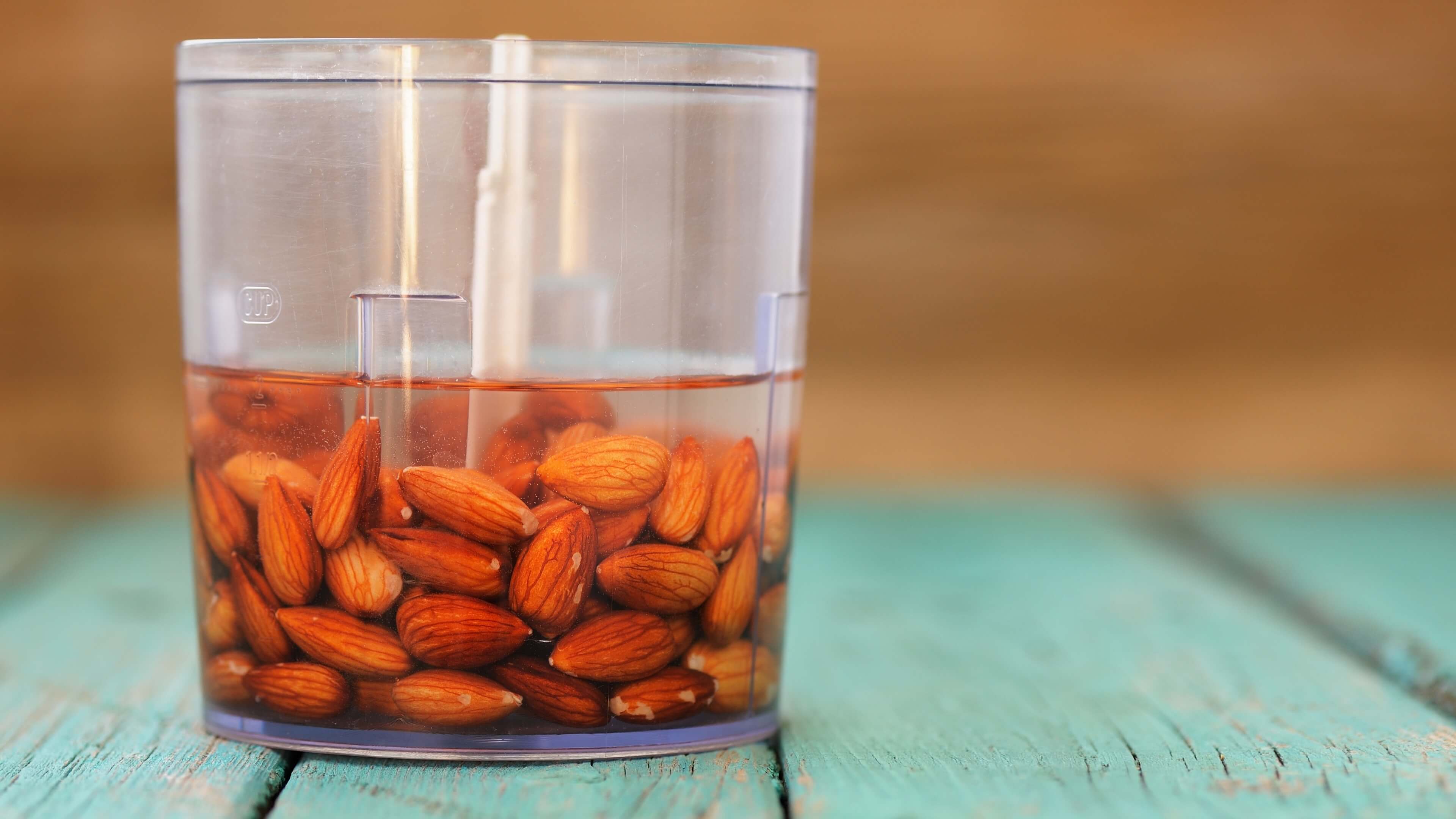 Soaking almonds in water helps to remove phytic acid.