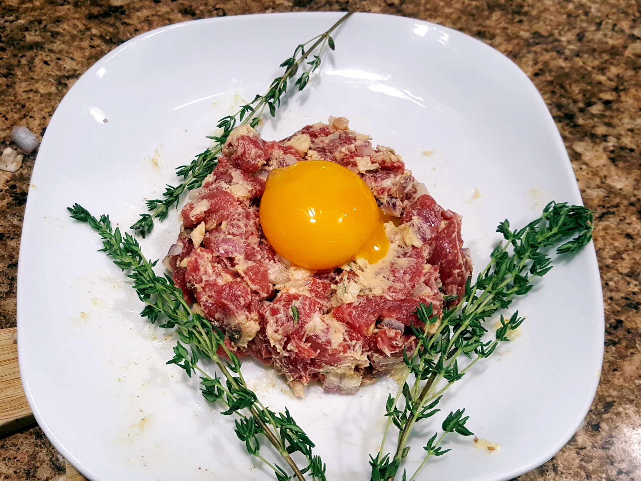 My nutrient dense version of steak tartare with raw butter.