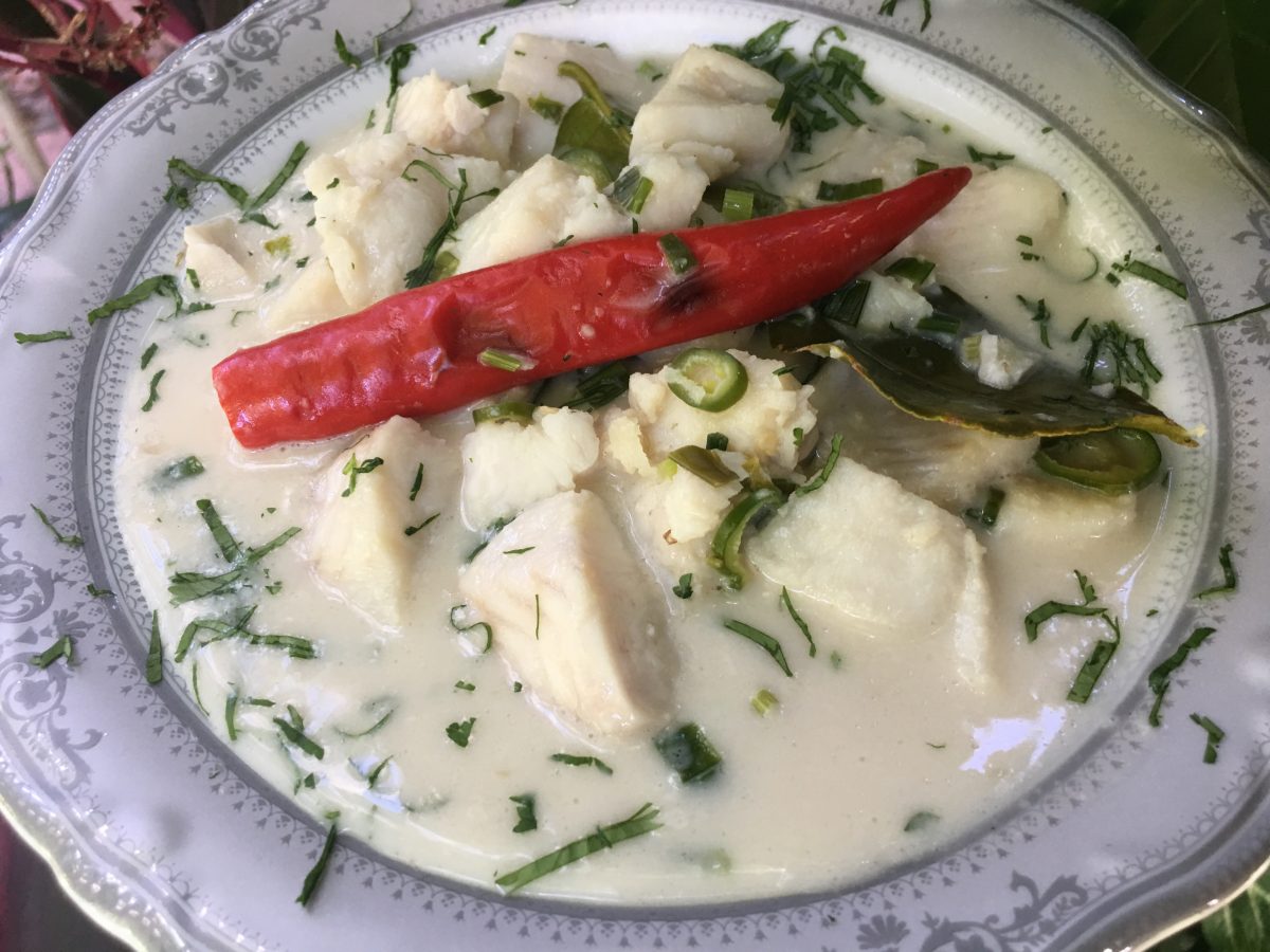 Coconut cream Thai fish ceviche.