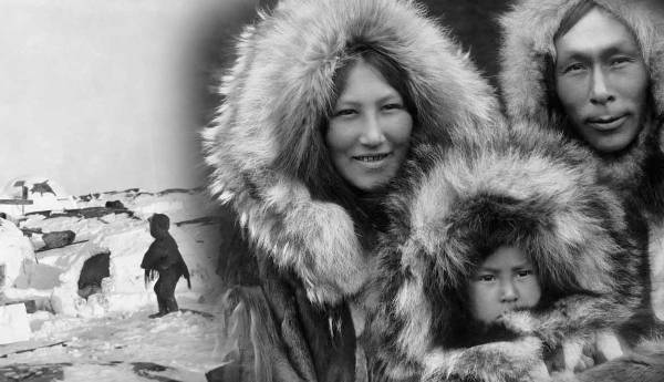 Inuit family that lived in a very cold Northern climate.