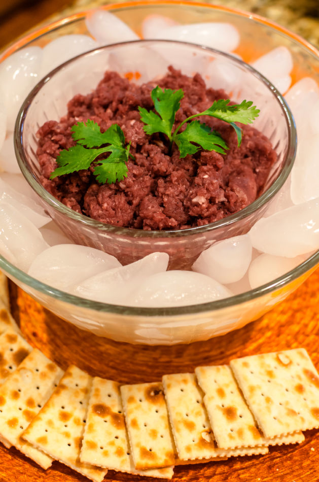 Tiger meat is a raw meat dish.