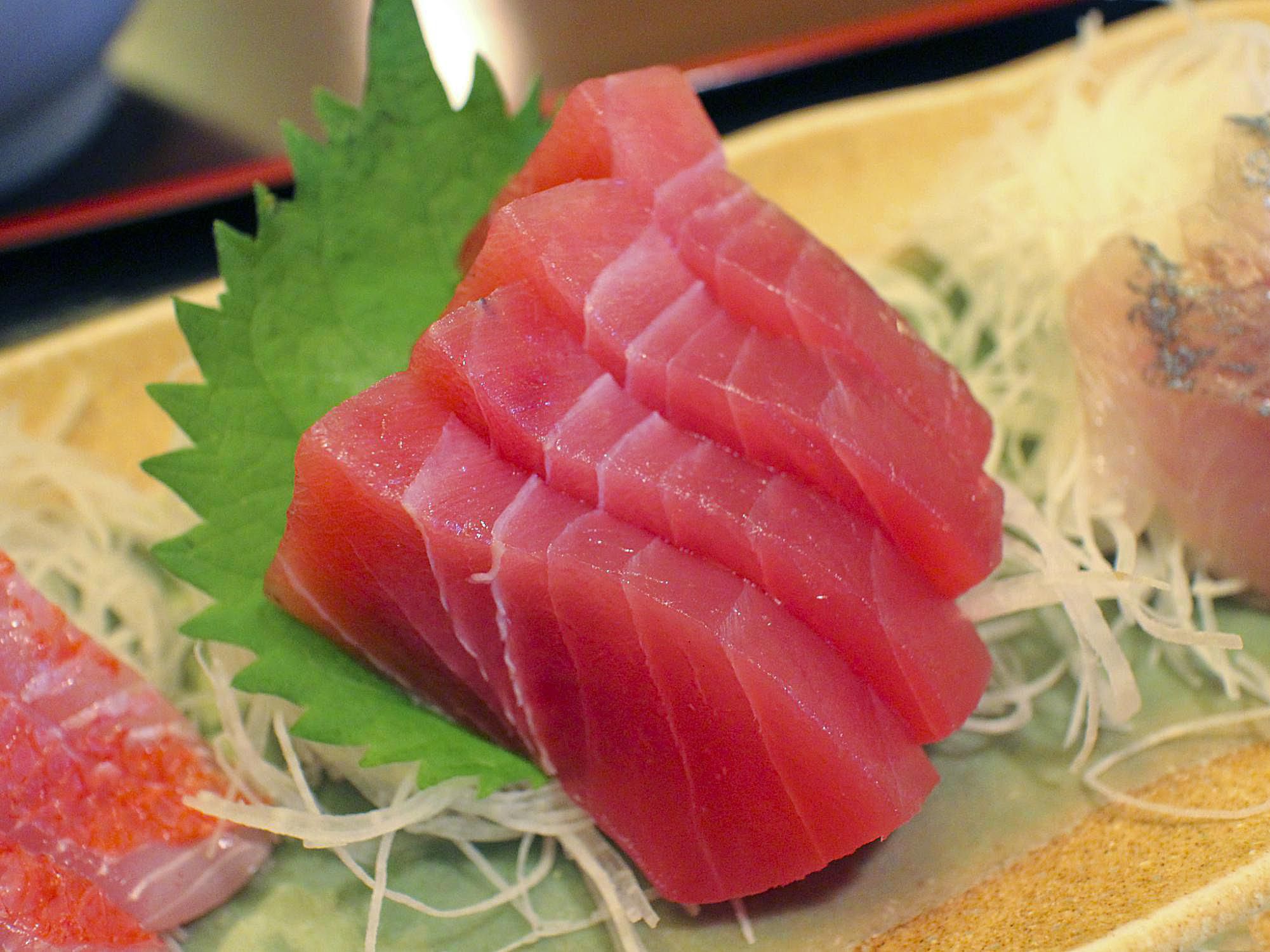 Tuna sashimi is a great choice for a low AGEs diet. Tuna sashimi is a great choice for a low AGEs diet.