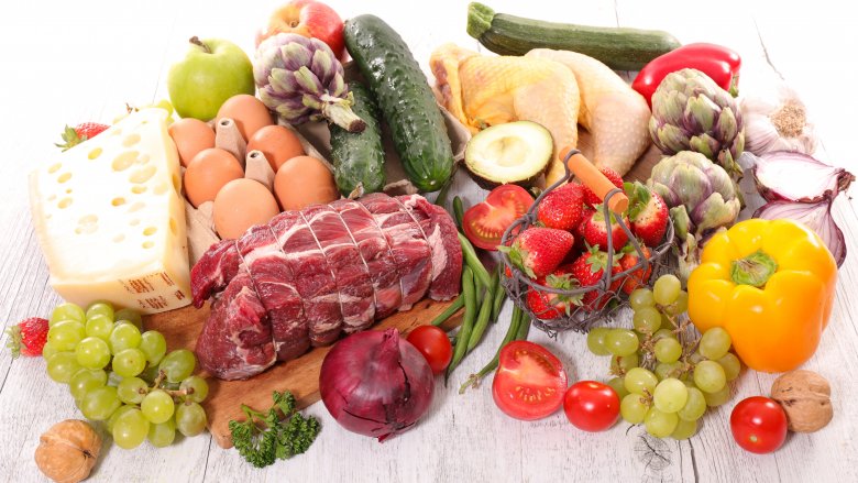 Variety of whole foods that contain  many types of vitamins.
