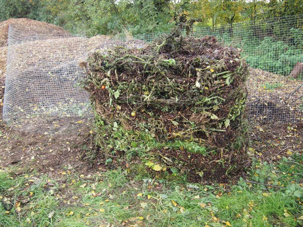 Very dry compost pile